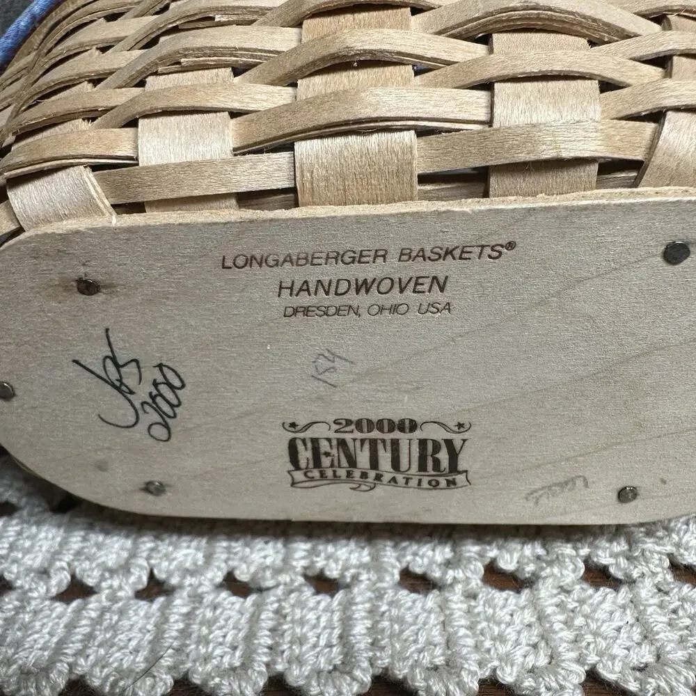 Vtg Longaberger Century Celebration Hostess Appreciation Basket w/Liners & Lid